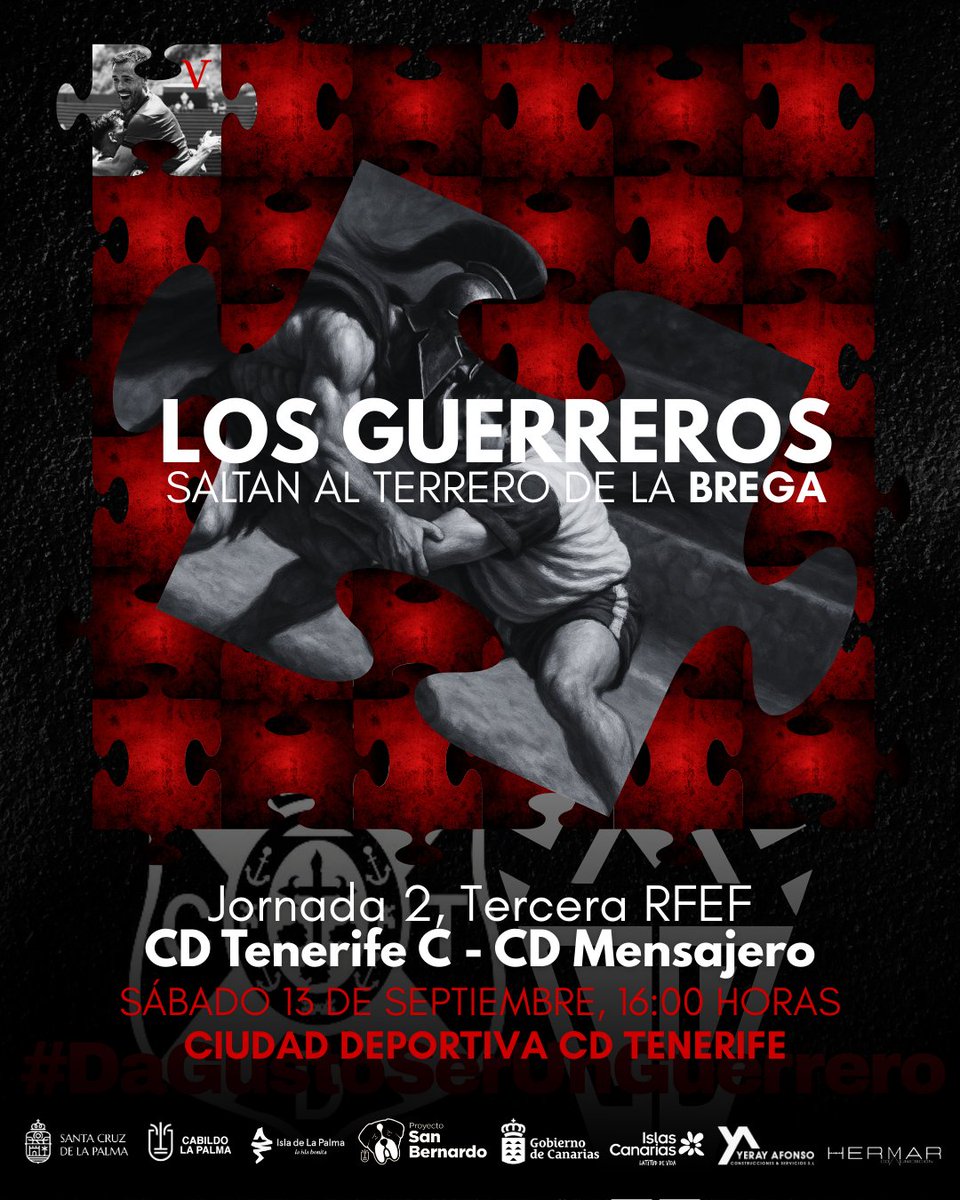 🧩² En cierto modo, #labreganosune al <a href="/CDTOficial/">CD Tenerife 🏴󠁧󠁢󠁳󠁣󠁴󠁿</a>

🆚️ <a href="/CdtCantera/">CanteraCDT 🏴󠁧󠁢󠁳󠁣󠁴󠁿</a> C
🏟 Ciudad Deportiva 
📅 Sábado 13 de septiembre 
⌚️ 16:00 horas
⚔️ J2, #TerceraRFEF

#DaGustoSerUnGuerrero