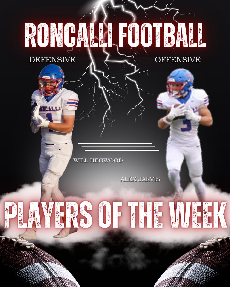 Congratulations to our varsity football players of the week!