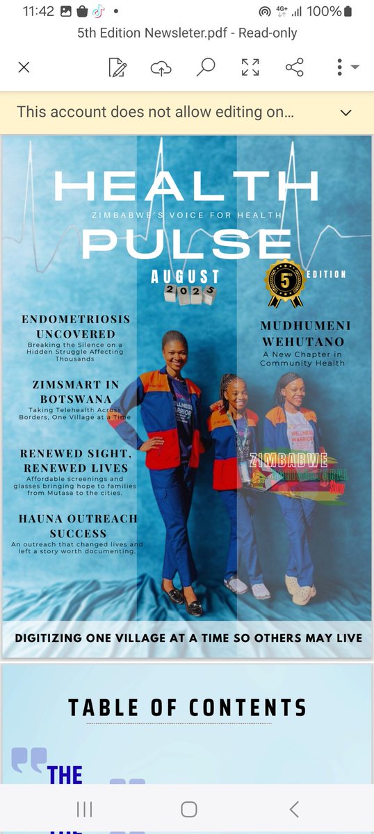 📢 The 5th Edition of Health Pulse: Zimbabwe's Voice for Health is here!
✨ Breaking the silence on endometriosis
🌍 Taking telehealth to Botswana
👀 Restoring sight and hope
🤝 Launching Mudhumeni Wehutano

🔗 Read the full edition here: open.substack.com/pub/zimsmart/p…