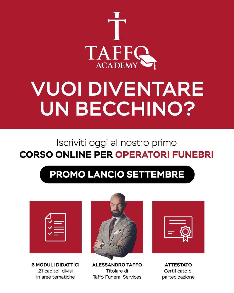 Finalmente puoi diventare uno di noi. Iscriviti alla Taffo Academy e approfitta dello sconto di settembre ➡️ taffoacademy.it