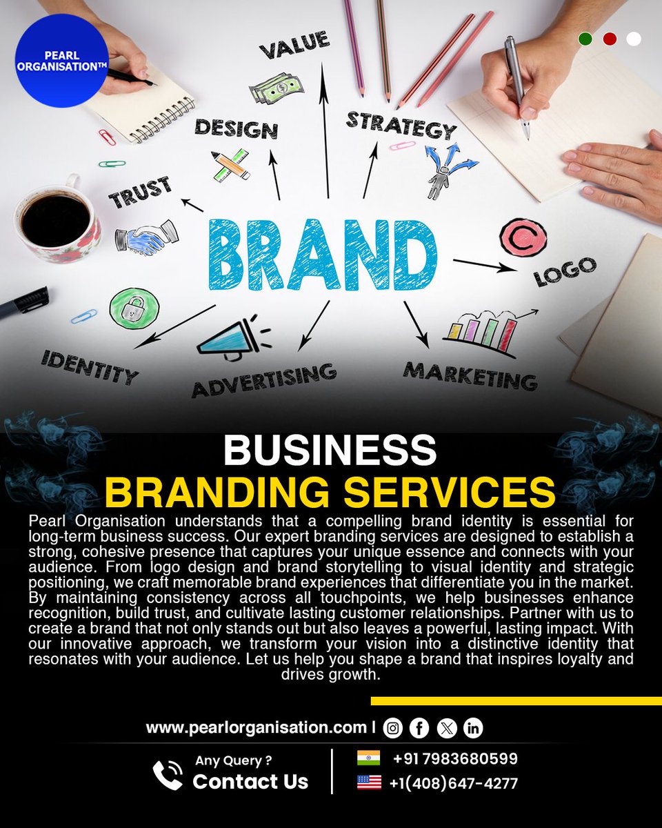 pearlorgs's tweet image. Build a strong identity with Pearl Organisation! Strategic branding that inspires &amp;amp; grows.
.
.
🌐 pearlorganisation.com
📞 Contact Us : +91 7983680599 , +1(408) 647-4277
.
.
#PearlOrganisationReviews #BrandingSolutions  #IdentityDesign #BusinessBranding #MarketingSolutions