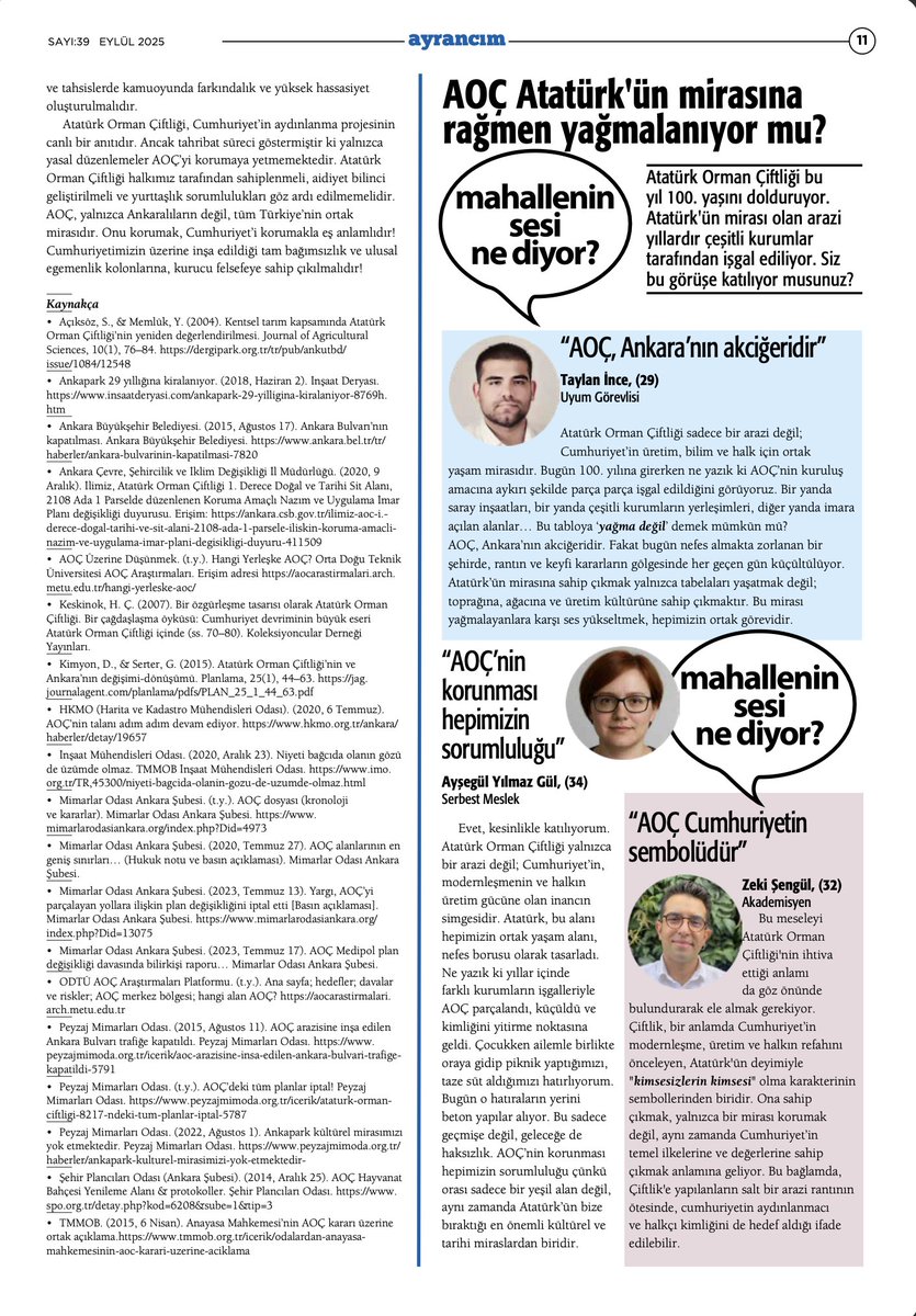 Ayrancım Gazetesi için yazdım. #AtatürkOrmanÇiftliği nasıl tahrip ediliyor? Nasıl korunmalı? #direnAOÇ