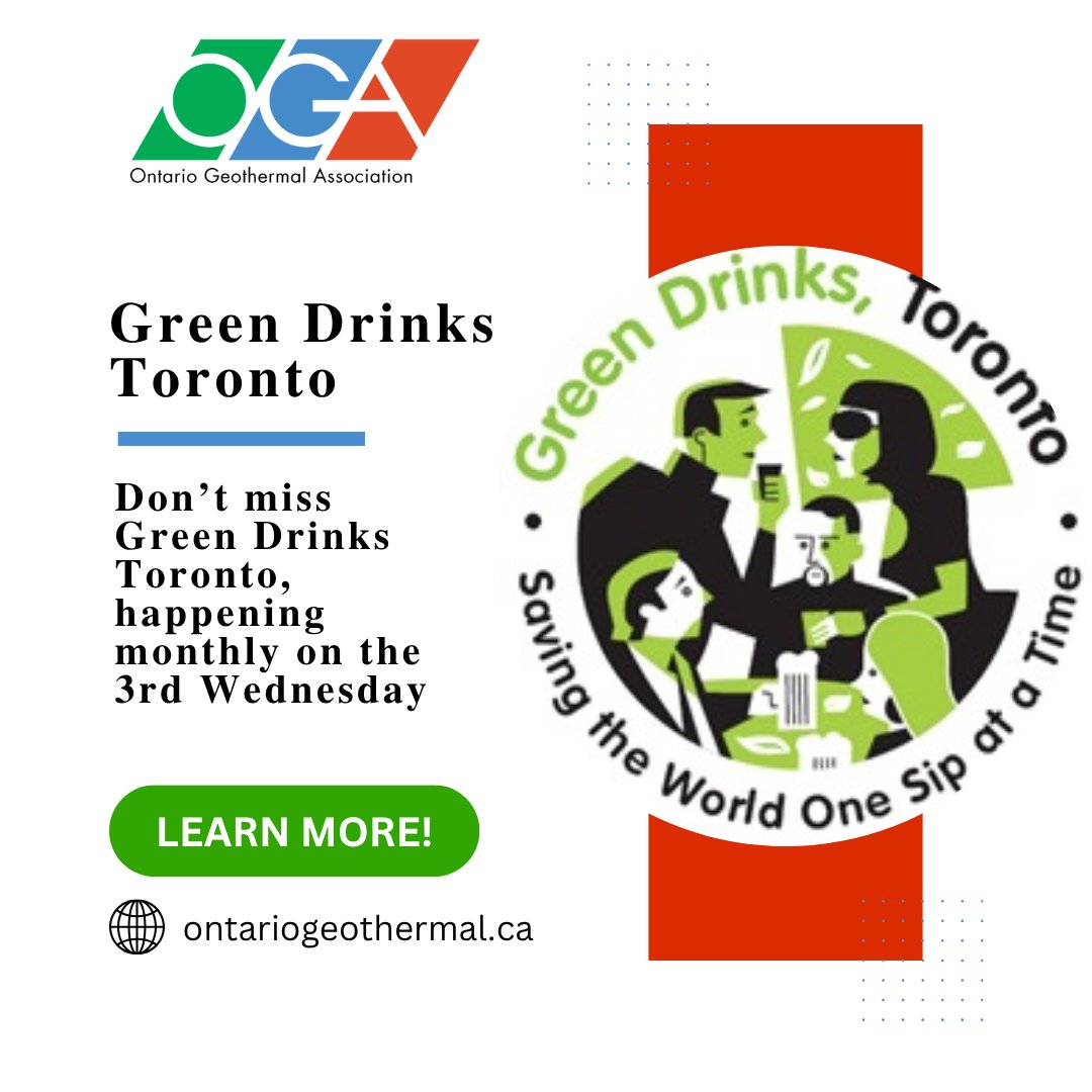 Looking to connect with Toronto’s green energy community? Don’t miss Green Drinks Toronto, happening monthly on the 3rd Wednesday at Grace O’Malley’s from 6–8:30 PM.
🍃 Learn more:greendrinks.org/ON/Toronto