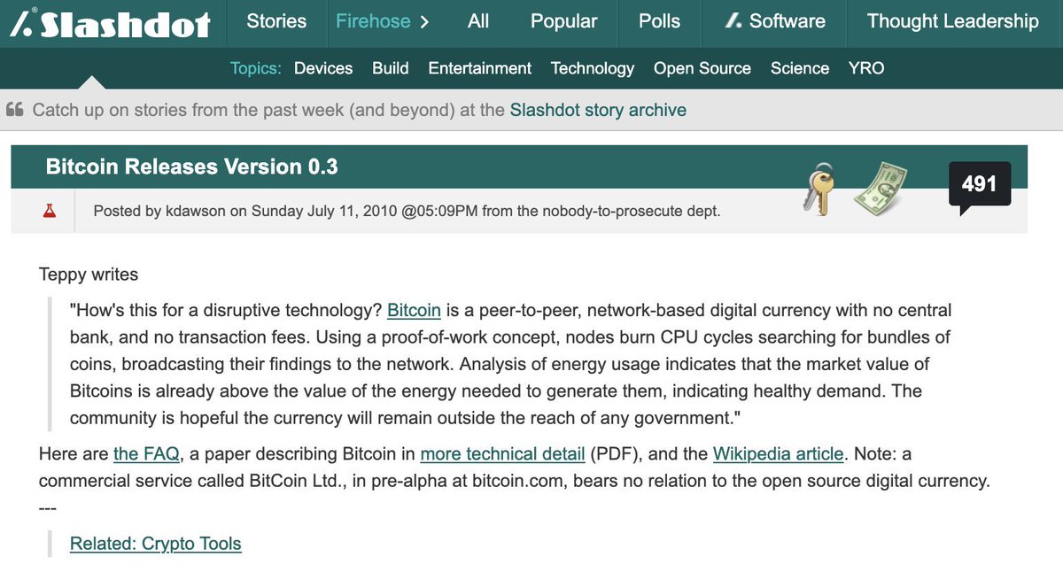 Dr_Ryan_T's tweet image. Bitcoin would have died without Slashdot. Thank you Slashdot. #Bitcoin #BTC #Slashdot