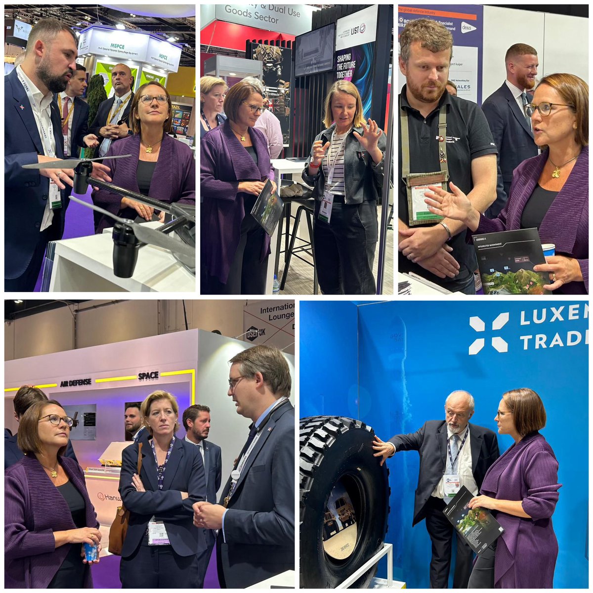 Thrilled to visit Luxembourg’s first pavilion at #DSEI2025 - an important step forward in terms of showcasing innovation by 🇱🇺 companies in the defence ecosystem &amp; a strong contribution to Europe’s role as an ambitious defence actor. #LetsMakeItHappen 💪