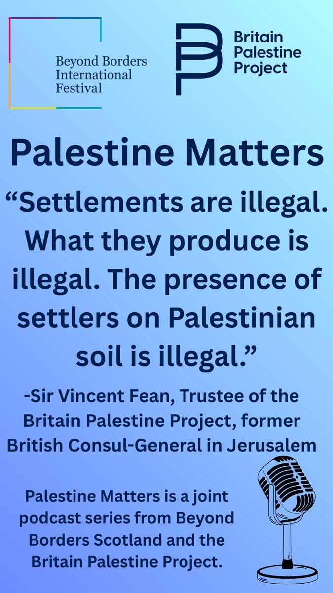 BritPalProject's tweet image. International law must apply equally. No exceptions.

Martin Griffiths, former UN Under-Secretary-General for Humanitarian Affairs, interviewed with Sir Vincent Fean (Trustee of the Britain Palestine Project, former British Consul-General in Jerusalem) in Episode one of our new…