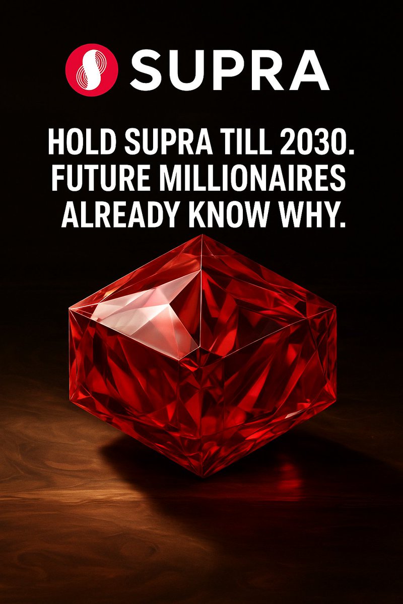 Turning $1k in $Supra  today into generational wealth by 2030 isn’t luck.

It’s conviction.

Here’s why holding Supra long-term will change everything 🧵👇

Note: Don't Read if you are broke the thread will trigger you into credit collection. 

#Supra #Web3 #HODL
