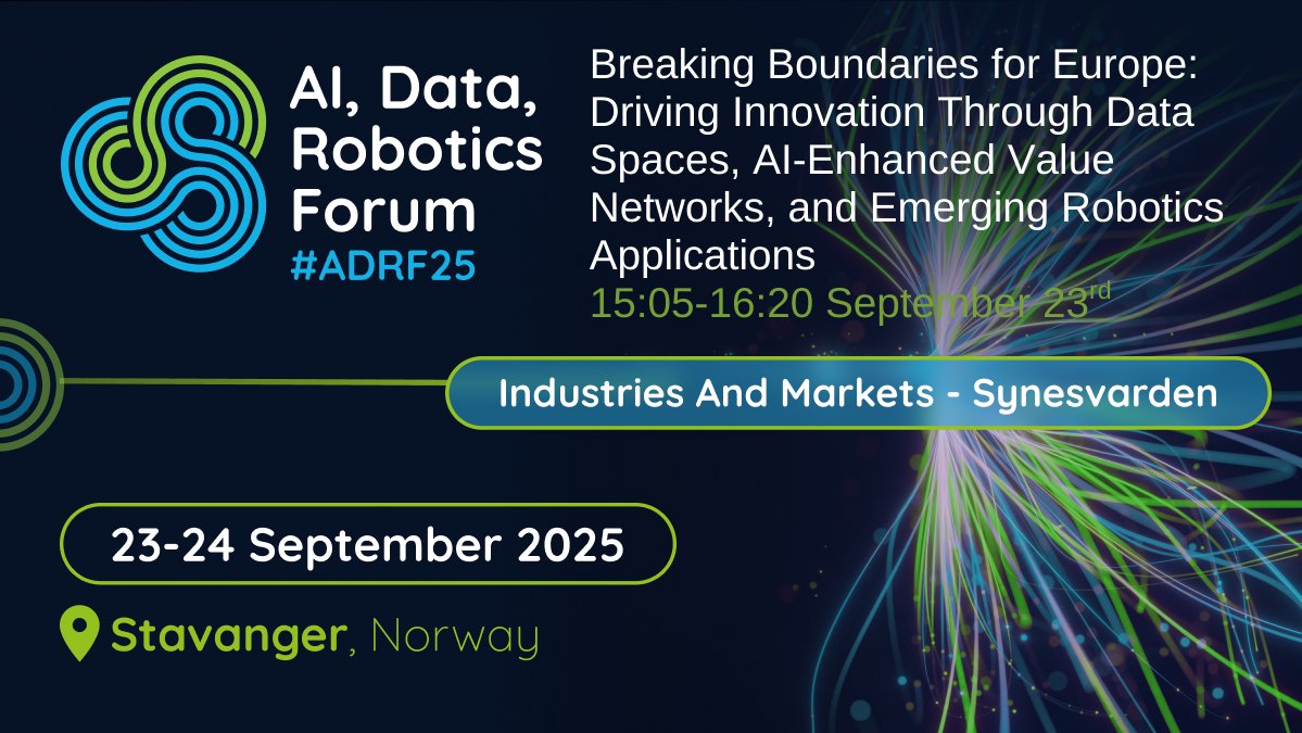 DS2_EU's tweet image. 📌 On the 23rd of September, a dynamic Pecha Kucha-style workshop will explore how data spaces, AI-enhanced value networks, and robotics are reshaping innovation across sectors.

More info
dataspace2.eu/post/breaking-…

#ADRF25 #EUOpenData #Innovation #DataSpaces #Robotics