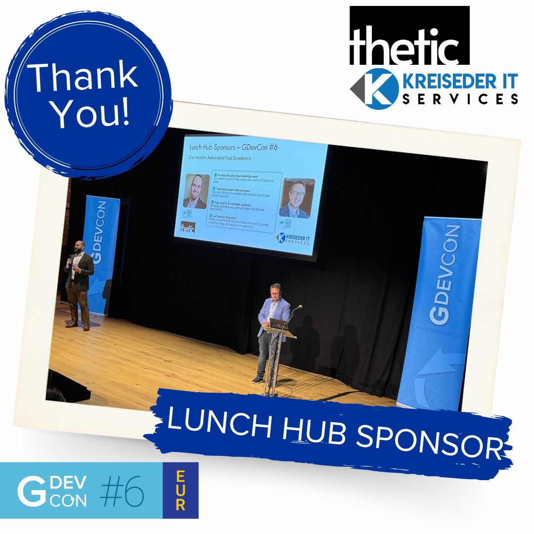 GDevConference's tweet image. Big thanks to Thetic Engineering & Kreiseder IT Services for being our inaugural Lunch Hub Sponsor at #GDevCon! 🍽️ Your support is fuelling great conversations. Shoutout to Automated Test Excellence for driving innovation! 🙌 ate.training #LabVIEW #graphicalprogramming