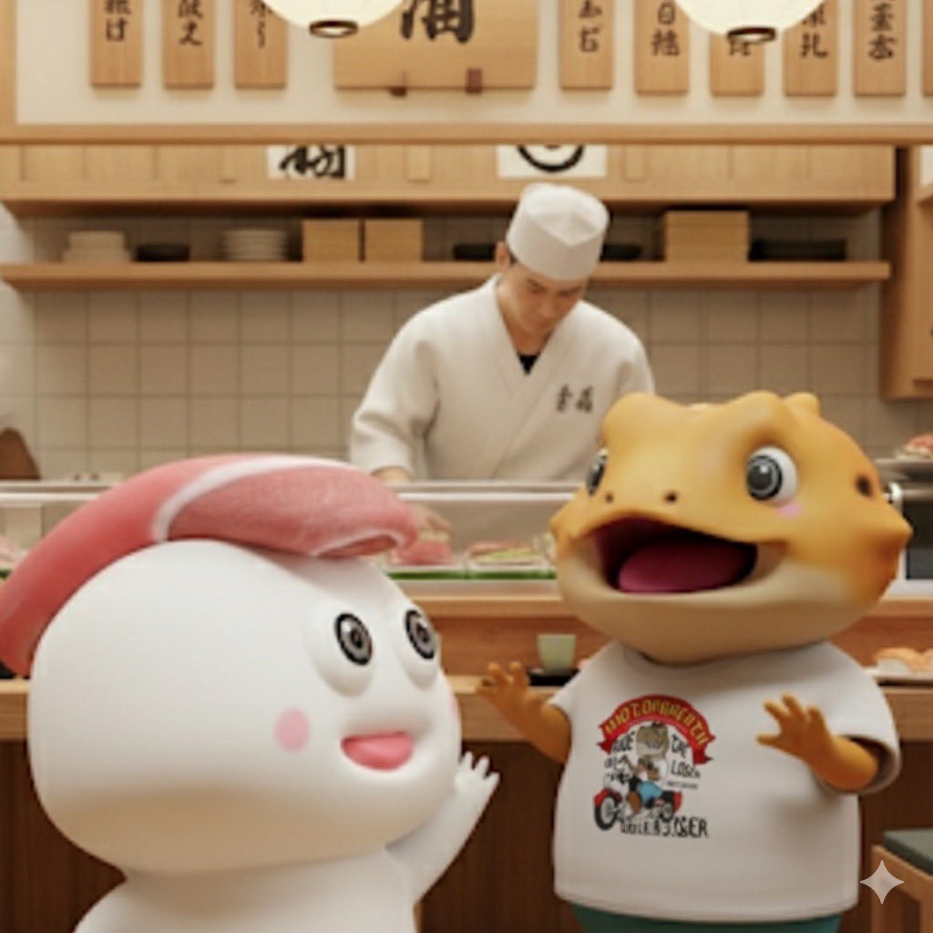 うちのコが寿司食べいったら新キャラ『あかみん』と出会いましたとさ🍣

#寿司
#マグロ
#thelizardcity
#フトアゴヒゲトカゲ