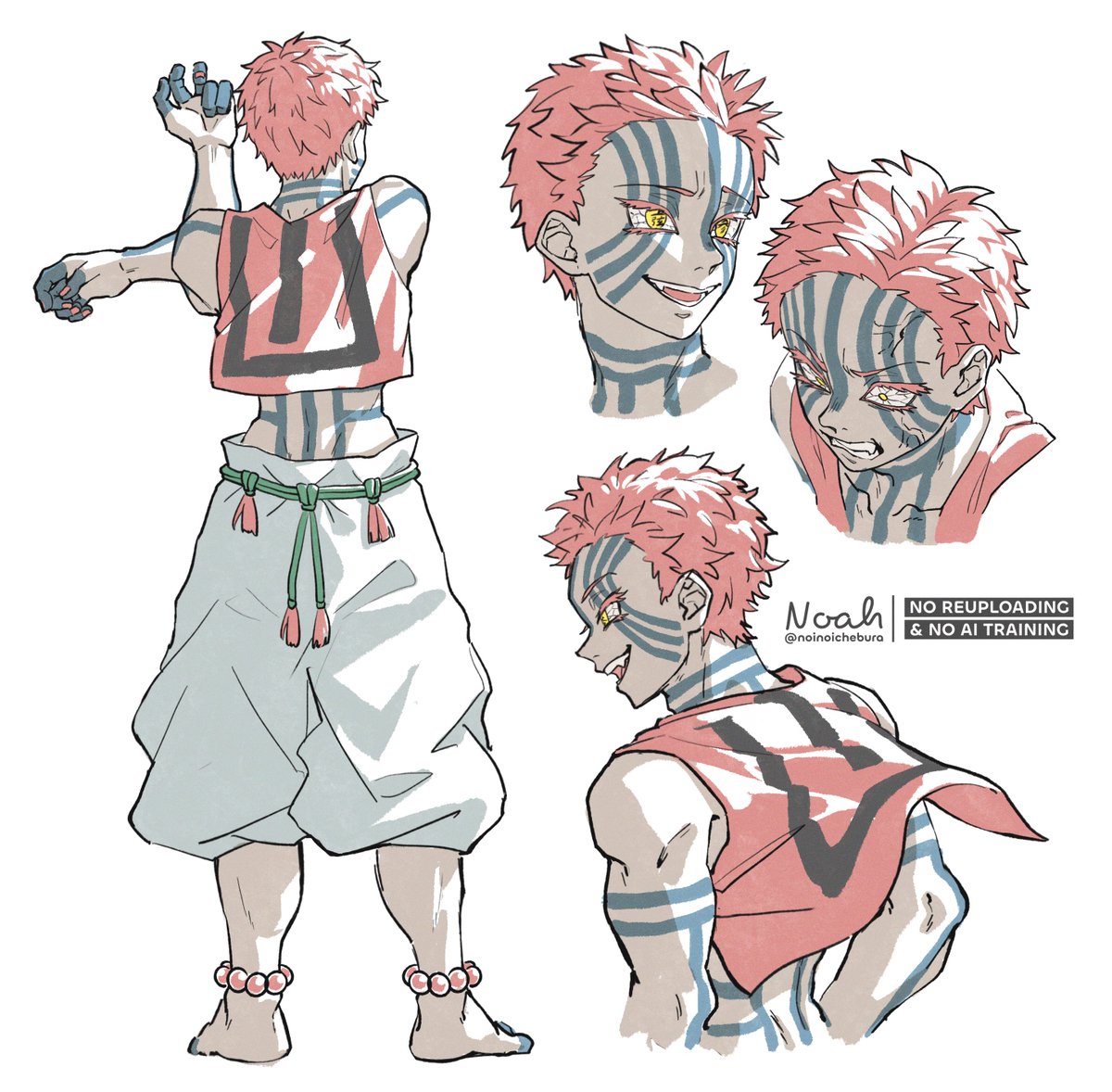 猗窩座の羽織の模様は「孤峰の雪」が逆さになったもので恋雪ちゃんの