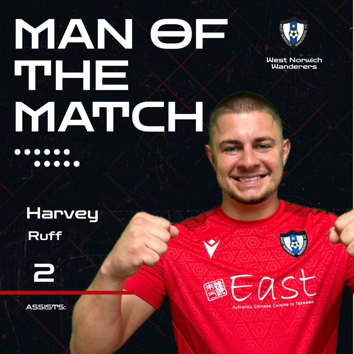 Sunday's MotM was the excellent Harvey Ruff, providing 2 fantastic assists and dictating the play! 👏👏👏