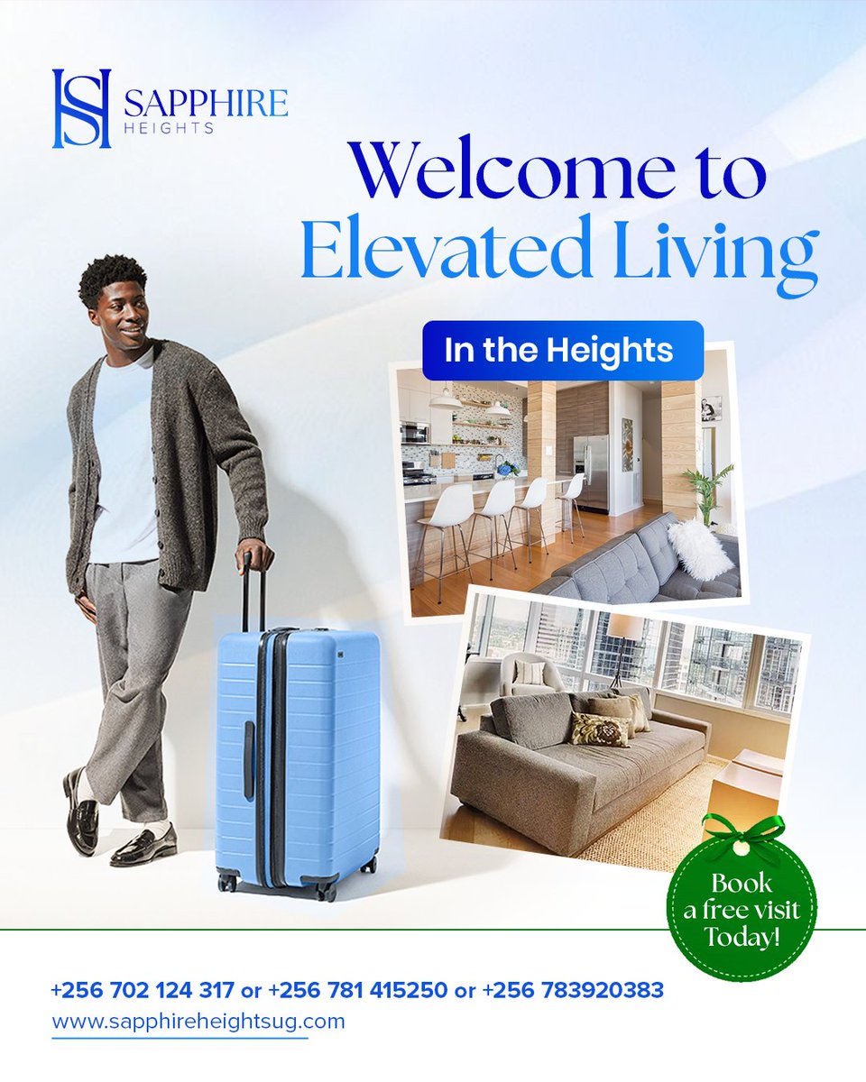 Sapphireheight's tweet photo. The search for your perfect home ends here. 🔑

Discover @Sapphire Heights and step into a world of "Elevated Living." With stunning, modern interiors and beautiful city views, your new beginning is just a call away.

 Book a FREE, no-obligation tour today!
📞 +256 702 124 317 https://t.co/RrIvnJcW5d