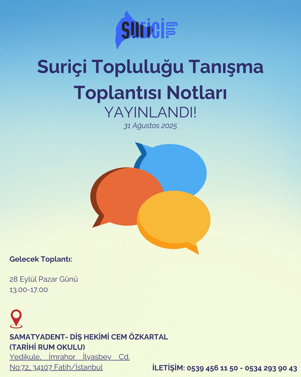 ✨ Suriçi Topluluğu’nun ilk buluşma notları şimdi yayında!

surici.org/surici-toplulu…