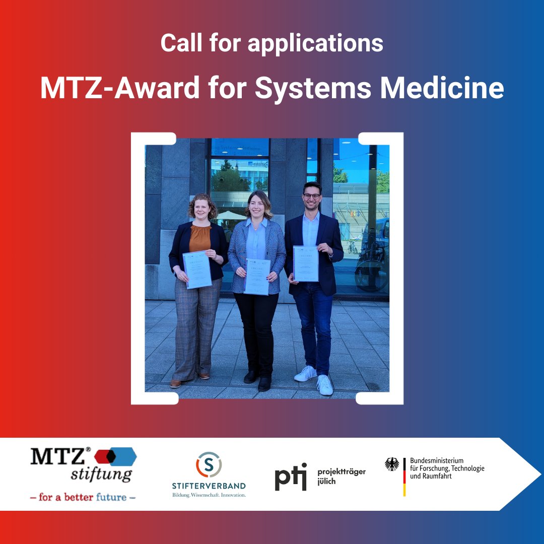 Apply now – for the MTZ-Award for Systems Medicine '26

🏆The price is awarded to outstanding doctoral theses in the field of interdisciplinary, systems medicine

📅Deadline for applications is 31 Jan 2026.

👉Find all info here: lisym-cancer.org/sbmc2026/mtz-a…