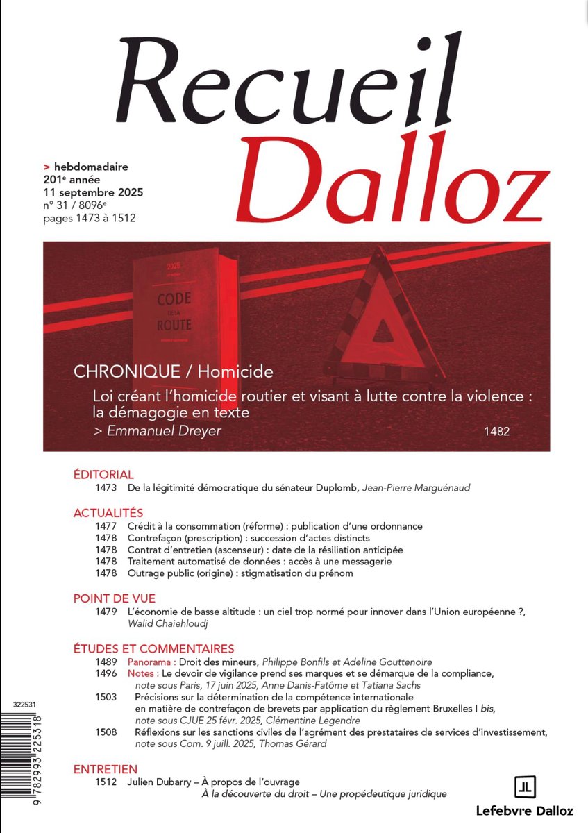 Au recueil <a href="/Dalloz/">Editions Dalloz</a> de cette semaine un papier en lien avec la tribune parue dans Les <a href="/Echos/">えちょ</a> cet été: 
Il s'intitule 𝑳'𝒆́𝒄𝒐𝒏𝒐𝒎𝒊𝒆 𝒅𝒆 𝒃𝒂𝒔𝒔𝒆 𝒂𝒍𝒕𝒊𝒕𝒖𝒅𝒆: 𝒖𝒏 𝒄𝒊𝒆𝒍 𝒕𝒓𝒐𝒑 𝒏𝒐𝒓𝒎𝒆́ 𝒑𝒐𝒖𝒓 𝒊𝒏𝒏𝒐𝒗𝒆𝒓 𝒅𝒂𝒏𝒔 𝒍'𝑼𝒏𝒊𝒐𝒏 𝒆𝒖𝒓𝒐𝒑𝒆́𝒆𝒏𝒏𝒆 ?