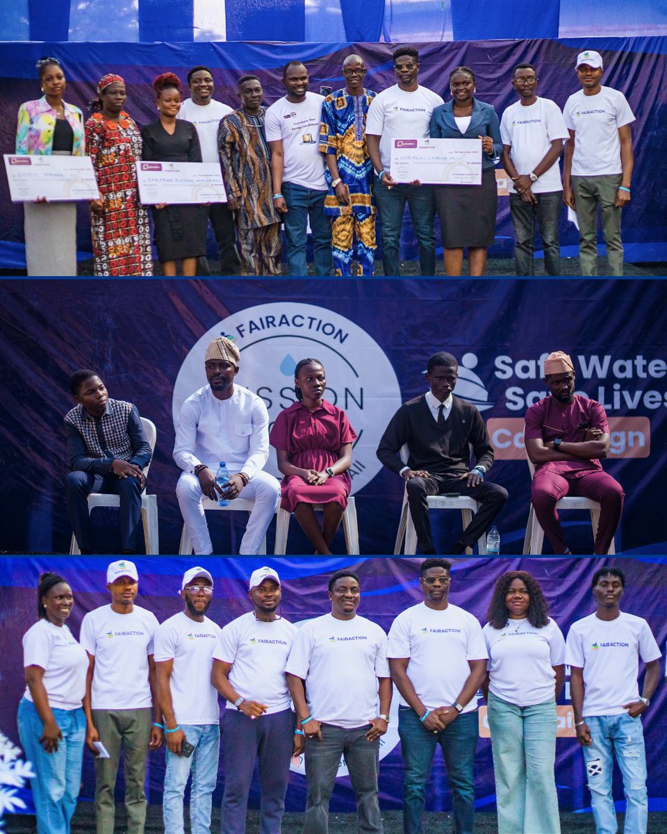 💧September 5th: Our Safe Water, Save Lives Campaign at University of Ibadan brought students together on World Charity Day!

Amazing seeing young changemakers engage with water sustainability! 🌟🇳🇬

Congrats to all winners! 🎉

#SafeWaterSaveLives #YouthForChange #Fairaction