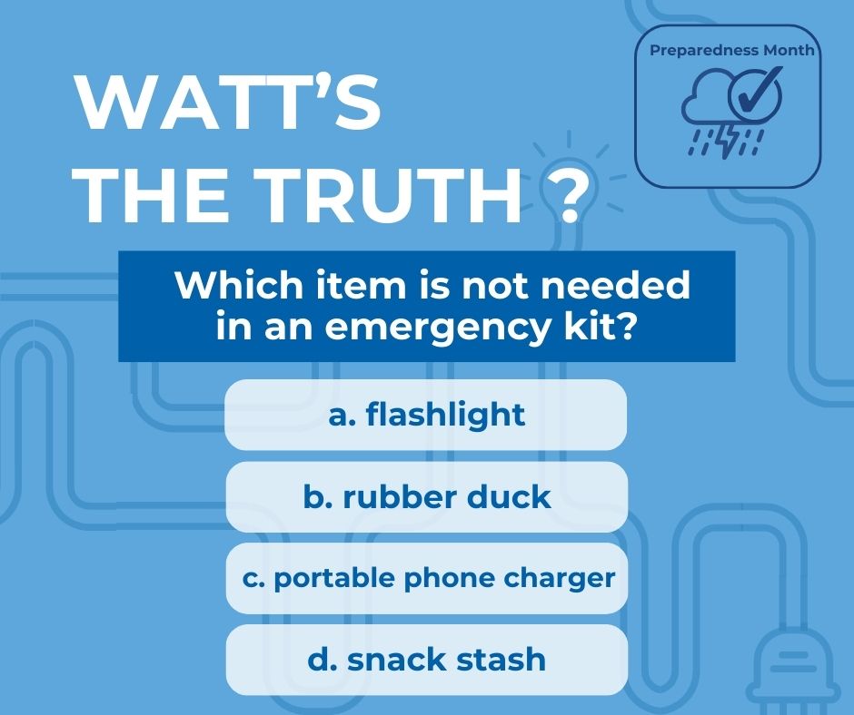 When preparing an emergency kit, which item isn't needed? #NationalPreparednessMonth