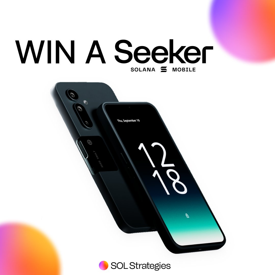 SOL Strategies (CSE: HODL | OTCQX: CYFRF) (@solstrategies_) on Twitter photo 2/ 2/ SOLANA MOBILE GIVEAWAY! 🎉
👉To enter, simply:
1️⃣Follow <a href="/solstrategies_/">SOL Strategies</a> and <a href="/solanamobile/">Seeker | Solana Mobile</a>
2️⃣Join us on our X spaces to celebrate!
3 winners will be chosen at random. T&C’s apply.
Good luck! 2/ 2/ SOLANA MOBILE GIVEAWAY! 🎉
👉To enter, simply:
1️⃣Follow <a href="/solstrategies_/">SOL Strategies</a> and <a href="/solanamobile/">Seeker | Solana Mobile</a>
2️⃣Join us on our X spaces to celebrate!
3 winners will be chosen at random. T&C’s apply.
Good luck!