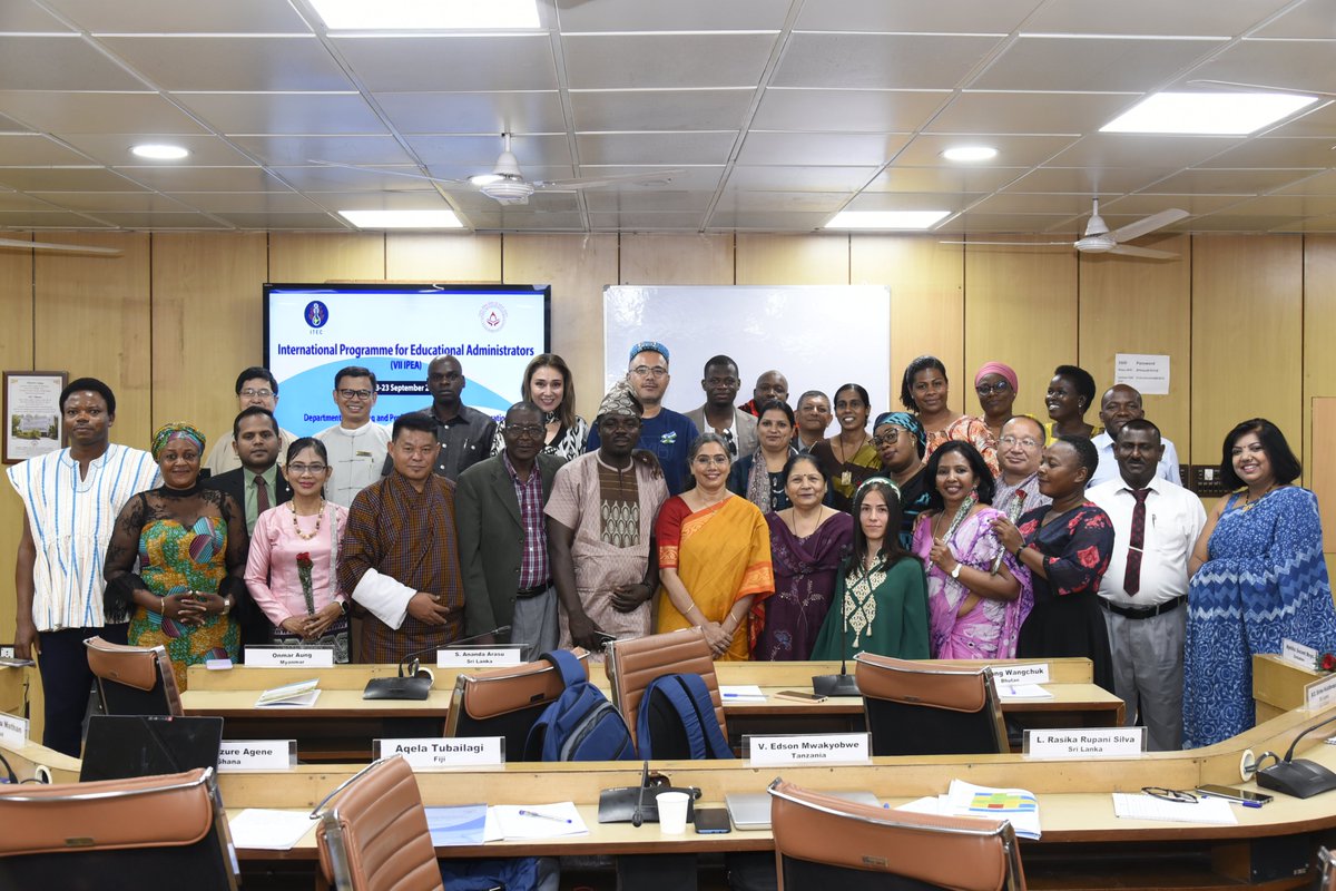 NIEPA_Official's tweet photo. #NIEPA launched the seventh #IPEA programme under #ITEC #MEA on 3 September 2025, with twenty seven educational administrators from fourteen countries. The trainees interacted with Professor Shashikala Wanjari, VC #NIEPA. https://t.co/Z25vqwv8Mx