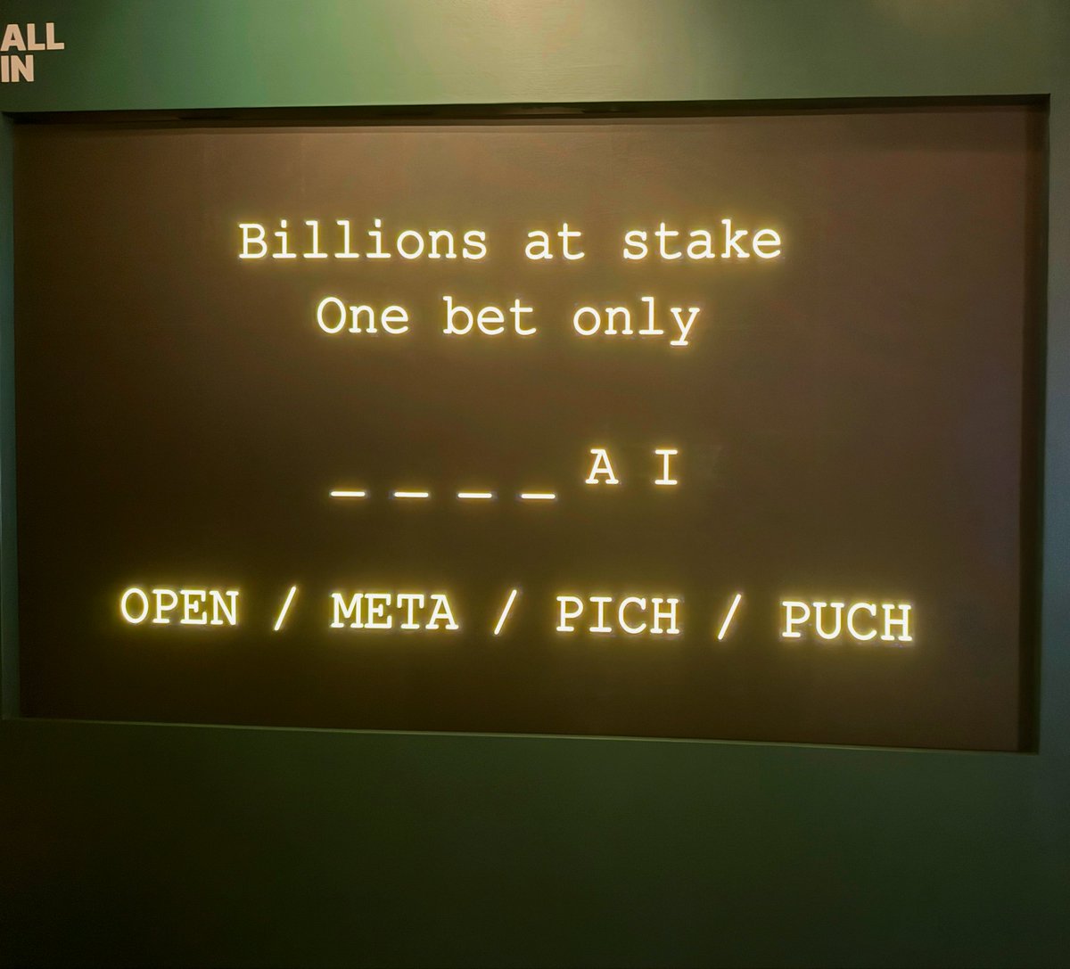 siddharthb_'s tweet image. Too bad @elonmusk couldn’t make it to @allinsummit  this year, would’ve loved his take on the billboard outside 👀