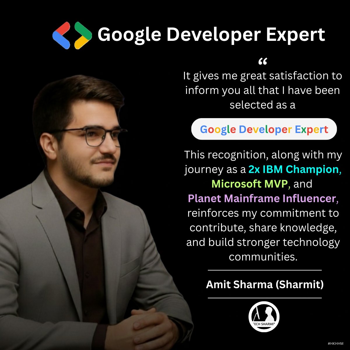 TSharmit's tweet image. Thrilled to share that I’ve been selected as a #GoogleDeveloperExpert !
Thanks @Google @Microsoft @IBM and @PlanetMainframe
📘 #TheTechSharmitDigitalCourseBook
🔗 docs.google.com/spreadsheets/d…
#GoogleDeveloperExpert #GDE #IBMChampion #MicrosoftMVP #PlanetMainframeInfluencer