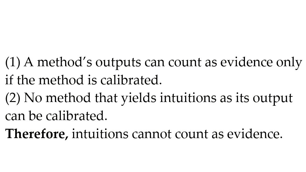 WeeklyArgument's tweet image. Argument against Intuitios from Calibration