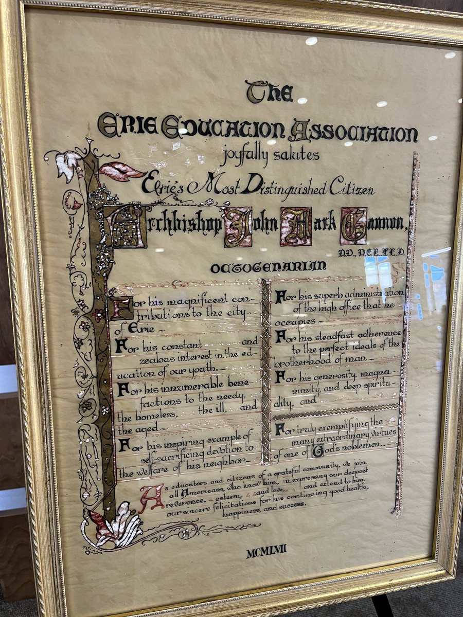 GannonU's tweet photo. Nash Library is currently hosting a historical exhibit featuring Archbishop John Mark Gannon that includes artifacts, historical photos and information about his life and the history of Gannon. Check it out today on the first floor of Nash. https://t.co/khcCDBIyzx