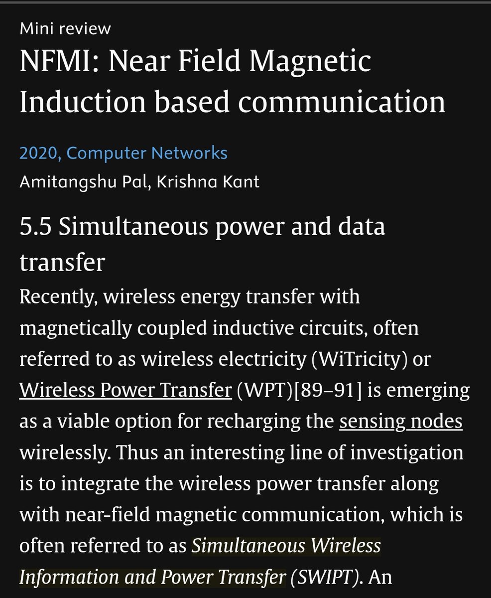Yohmini2's tweet photo. #Simultaneous #Wireless #Information and #Power #Transfer (#SWIPT)
In subject area: Engineering

SWIPT is defined as a technology that enables the simultaneous wireless transfer of both information and energy through a single radio frequency signal, with potential applications in revolutionizing wireless communication and energy harvesting.
👇
https://t.co/Dh32FqH2Vh