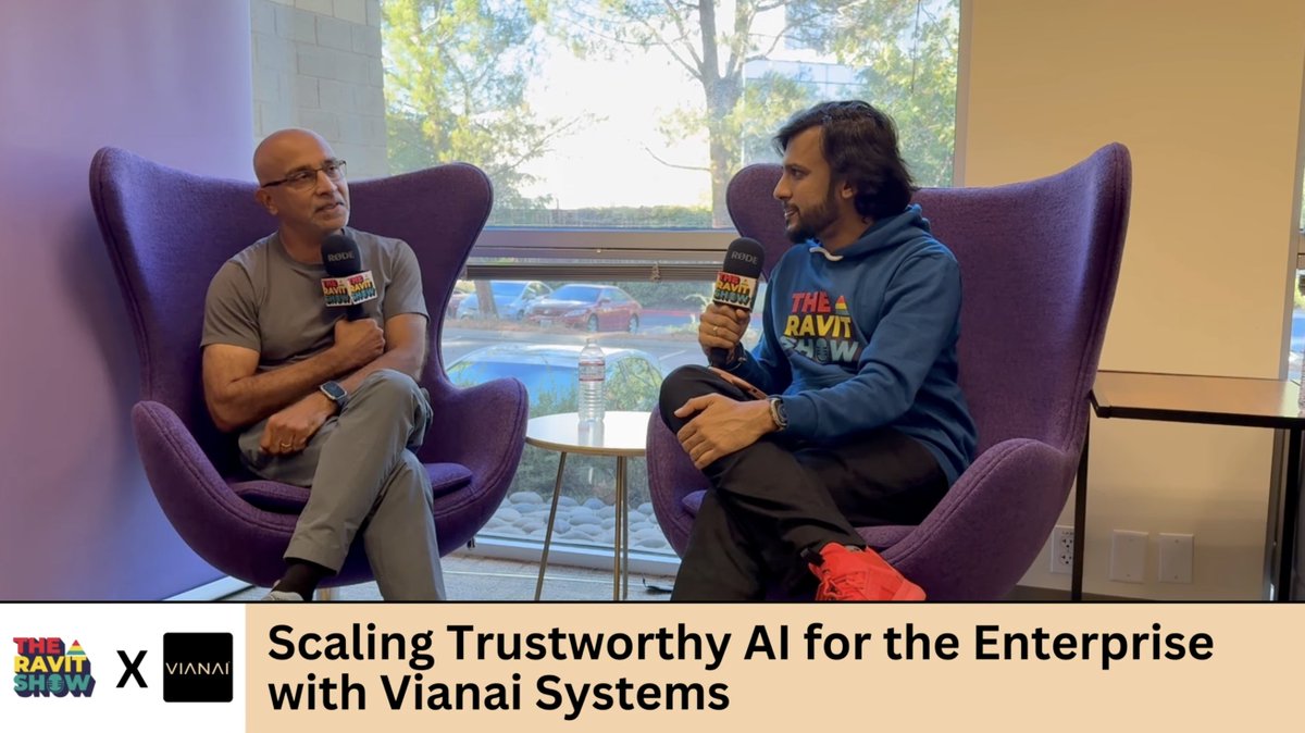 VianaiSystems's tweet image. Watch Dr. @navinb on The Ravit Show, talking about how to scale trustworthy AI for the Enterprise with the hila platform. 

bit.ly/4n7SUrN
@RavitJain 
#GenAI #AIforFinance #ConversationalAI #TheRavitShow