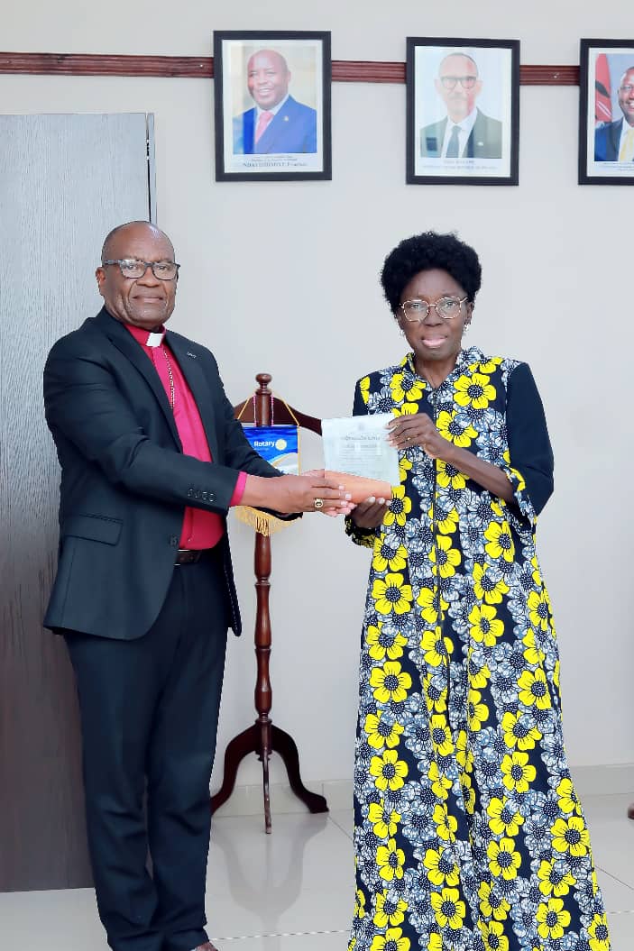 Delighted to receive plaque from East Busoga Diocese ,Great work ongoing in both  Bugiri and Namayingo