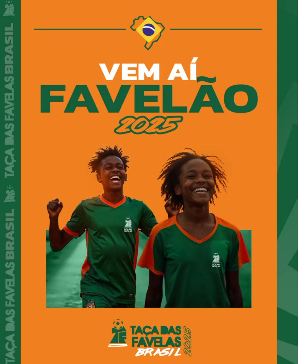 VEM AÍ: TAÇA DAS FAVELAS BRASIL 2025🏆⚽
De cada canto do país, os talentos das quebradas vão entrar em campo para fazer história no Favelão.

Preparado para torcer pelo seu estado?

#tacadasfavelabrasil #umgolpratodavida #cufa #favelao #futebol