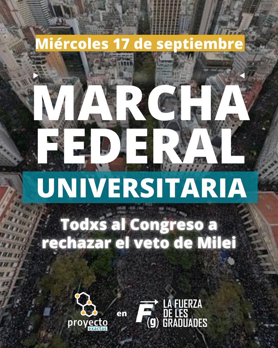 ¡MAÑANA AL CONGRESO! 

Venimos de jornadas de intensa actividad con la comunidad de <a href="/Exactas_UBA/">Exactas UBA</a> para construir el frente intergremial que va a luchar por la ciencia, la tecnología y la universidad que el gobierno de Milei está destruyendo

Si no sabés con quién ir, ¡escribinos!