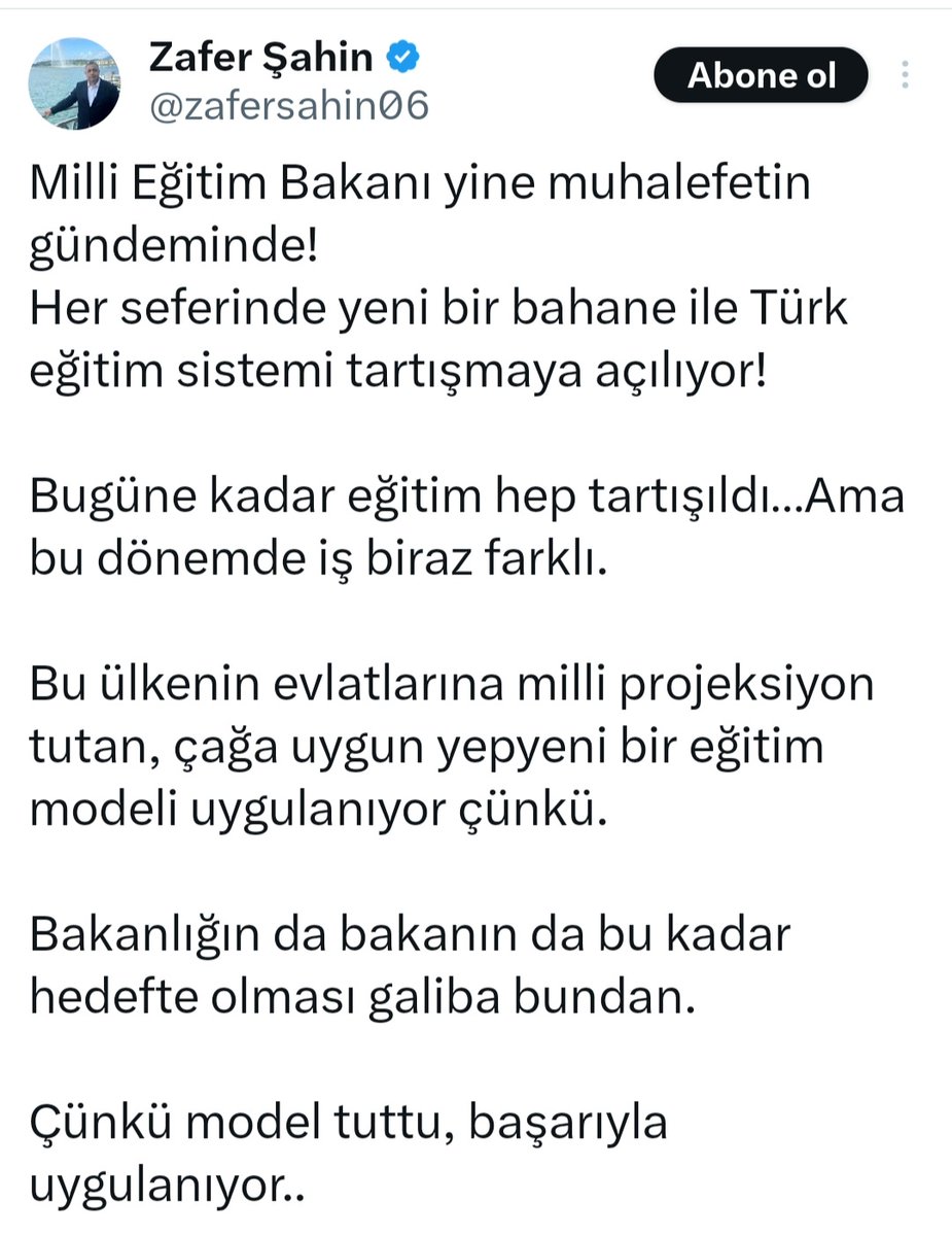 Bakanın uygulamaya koyduğu Maarif Model aynı hükumet tarafından uygulanan (internet taramasından elde edilen sonuçlara göre) 4. Müfredat modeli: diğer üçü gibi yüz yılın modeli olarak tanıtıldı. Bununla birlikte yine AKP iktidara geldiği günden beri müfredat, sınav, sistem,