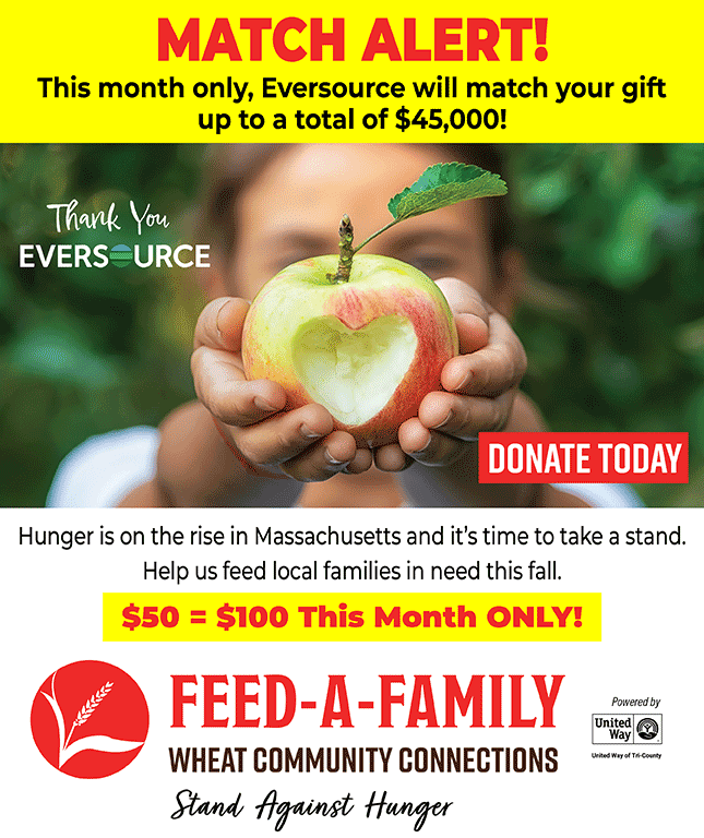 uwoftc's tweet image. 🚨DONATE TODAY TO HELP US FEED THE HUNGRY! 🚨 Your gift will go 2X as far thanks to a match by @EversourceMA. Help us #StandAgainstHunger this September! Choose which one of our three food pantries YOU want to support: uwotc.org/feed. 🥖🍎