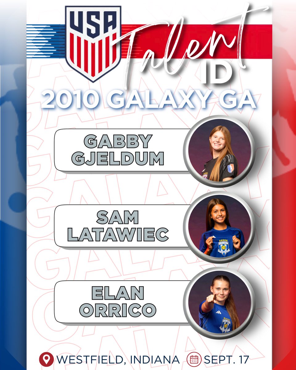 Congratulations to our 3 girls who were selected for the USYNT ID Camp!
<a href="/gabbygjeldum10/">Gabby Gjeldum</a> <a href="/ElanO2028/">ElanO@2028</a> <a href="/TopDrawerSoccer/">TopDrawerSoccer</a> <a href="/PrepSoccer/">Prep Soccer ⚽️</a> <a href="/TheSoccerWire/">SoccerWire</a> <a href="/ImYouthSoccer/">ECNL/GA/Recruiting/College Soccer</a>