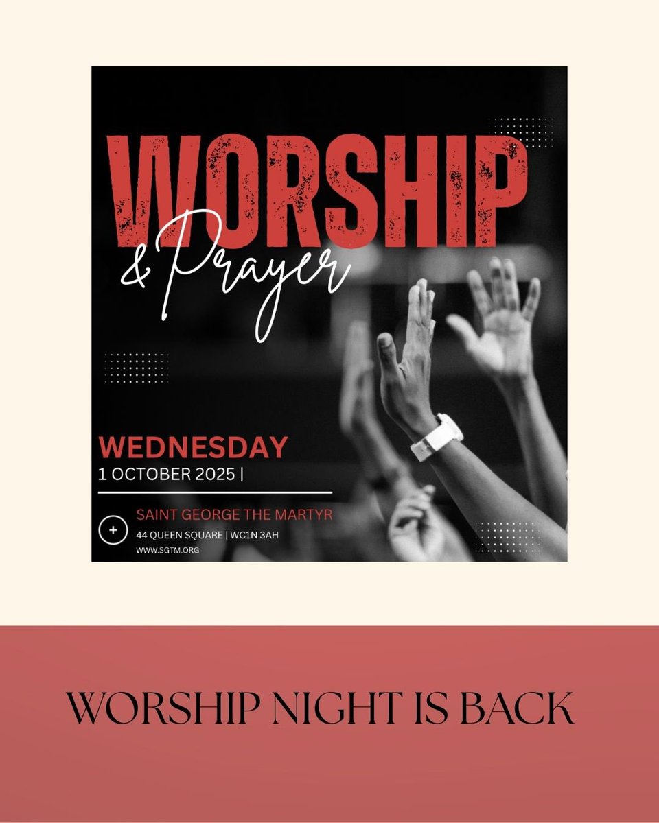 We think that Wednesday 1st October is going to be a great day, Holy Communion starts at 1pm, a time to take a moment out of your day and draw close to the Lord. Come back in the evening for worship night, refresh your soul, to lift your voice, to let the Holy Spirit in.