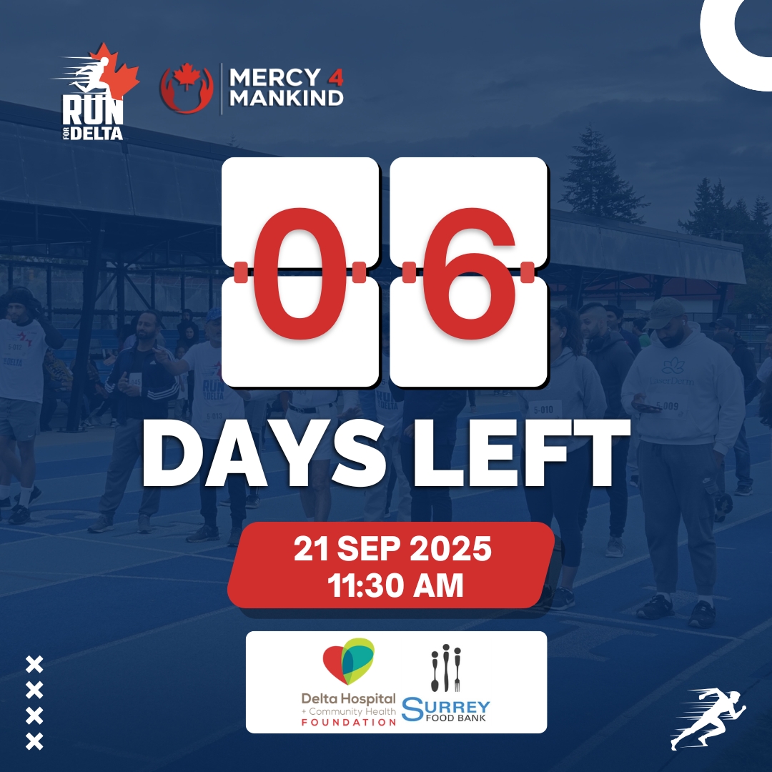 Run4Delta's tweet image. 06 DAYS TO GO!

Run For Delta hits the track Sept 21 @ 11:00 AM 🏃‍♂️

Let’s unite for Delta Hospital &amp;amp; the Surrey Food Bank 💙

🎟️ Don’t wait — register now:
👉 raceroster.com/events/2025/10…

Bring the energy, Delta —
 Let’s make it loud! 💥

#runfordelta #mercy4mankind