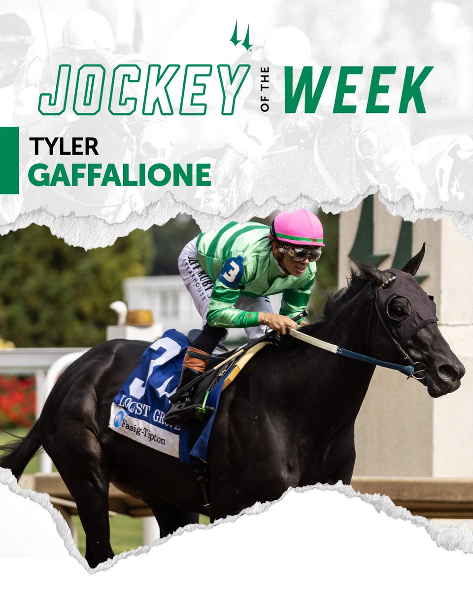 Tyler Gaffalione is your 𝗝𝗼𝗰𝗸𝗲𝘆 𝗼𝗳 𝘁𝗵𝗲 𝗪𝗲𝗲𝗸 at Churchill Downs! <a href="/Tyler_Gaff/">Tyler Gaffalione</a>