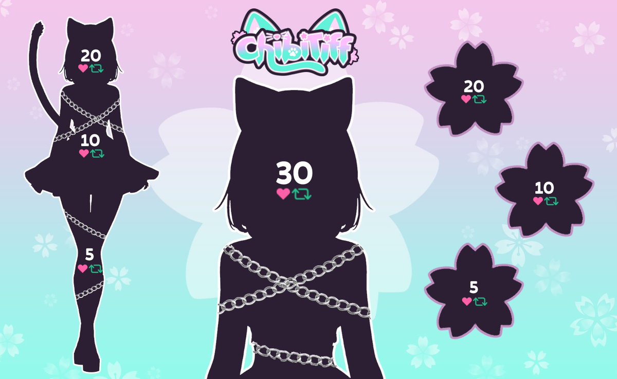 🌸 VTUBER 2.0 MODEL REVEAL 🌸

This little kitten is growing up 🐈
My debut stream will start soon after reveal! I'm so nervous &gt;_&lt;

♡ + ↻ to unchain me!

Model by: <a href="/suiika___/">Suiika Customizable Model OUT NOW!</a> 
Logo by: Me
Twitch: twitch.tv/chibitiff
#vtuber #vtuberdebut #modelreveal #suiikasiblings