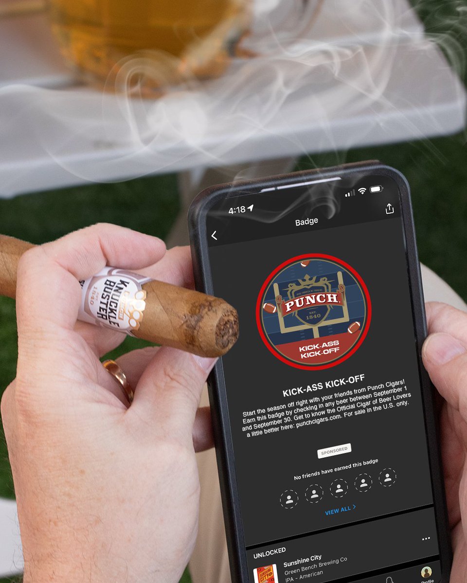 My pals at <a href="/untappd/">Untappd</a> have a sweet new Punch badge that you can score this month!

And it’s super easy to get it — check in any beer before October 4th. untappd.com/blog/new-badge…

Just do me a solid and smoke a Punch while you’re at it. 👊

#Punch #Cigars #CigarLifestyle #Untappd