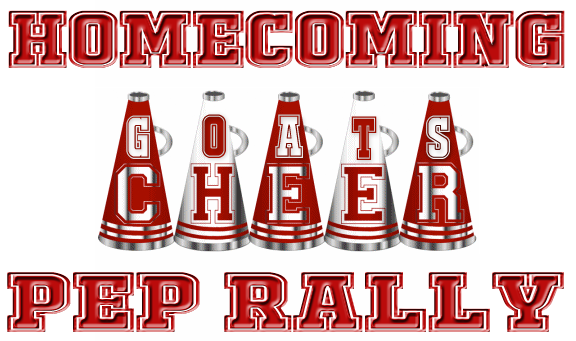🎉 Join us in supporting our students, athletes, band, and cheerleaders! 📣 Event: GHS Homecoming Pep Rally 📅 Date: September 26th 🕒 Time: 9:45 a.m. 📍 Location: Goat Field 🐐 Go B I G - R E D!
