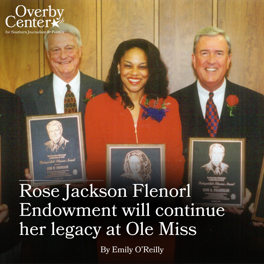 A student support fund has been established in the Overby Center in honor of Rose Jackson Flenorl (’79), manager of global citizenship at the FedEx Corporation and an alumna of the University of Mississippi.

Read the full article by Emily O'Reilly at overbycenter.com/news-and-analy…