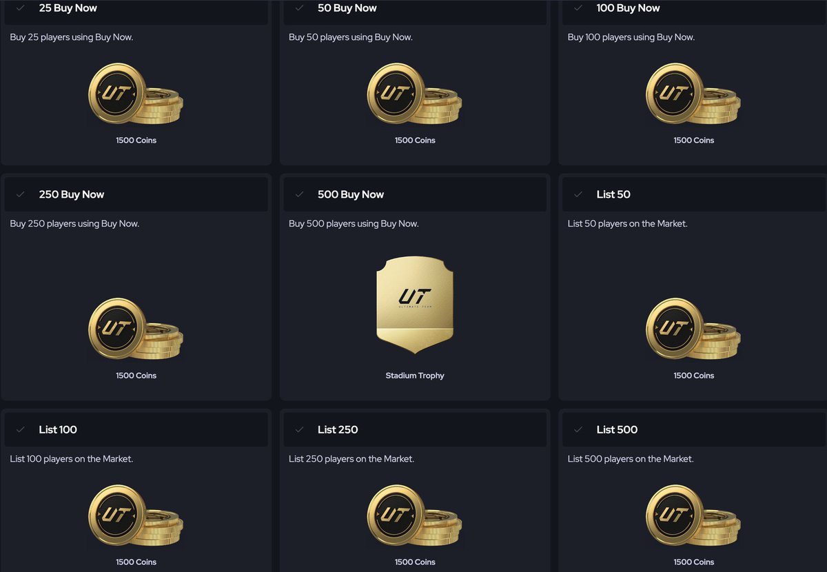 🚨 COMO GANAR MONEDAS GRATIS EN LA WEB APP FC 26 🚨

BPM 🌟

Paso 1️⃣

- Compramos YA 100 bronces a 200 monedas

Paso 2️⃣

- Vendemos 100 bronces a 200 monedas

Paso 3️⃣

Reclamamos los siguientes objetivos:

- Compra YA 25 = 1500 monedas
- Compra YA 50 = 1500 monedas
- Compra YA