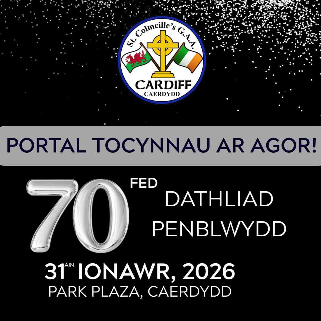 Dinner dance tickets now LIVE! 

🕕Saturday 31st January 2026

📍Park Plaza, Cardiff

🎟️ hub.klubfunder.com/StColmcillesGA… 

Enjoy a night of dancing, awards, and fantastic company at Cardiff GAAs Annual Dinner Dance.

Tocynnau dathliad y clwb ar werth nawr-ewch i’r bio i weld y ddolen