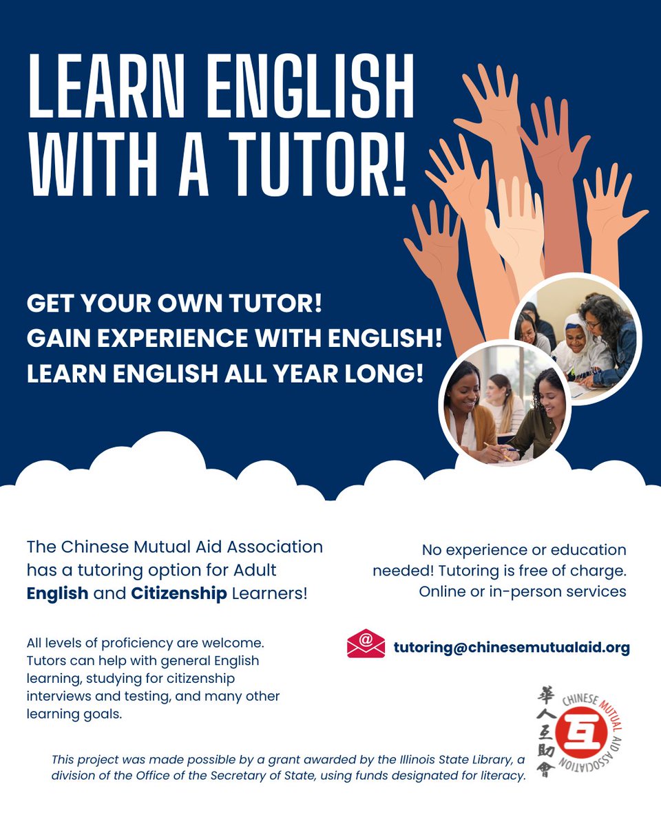 🌟 We’re looking for Volunteer Tutors! 🌟

Help adults learn English &amp; prepare for citizenship 🗣️🇺🇸

✨ Make a difference, gain experience, and meet OPT/service hours!

📚 No experience needed — we’ll train you!

📩 Email us: tutoring@chinesemutualaid.org

#VolunteerTutors
