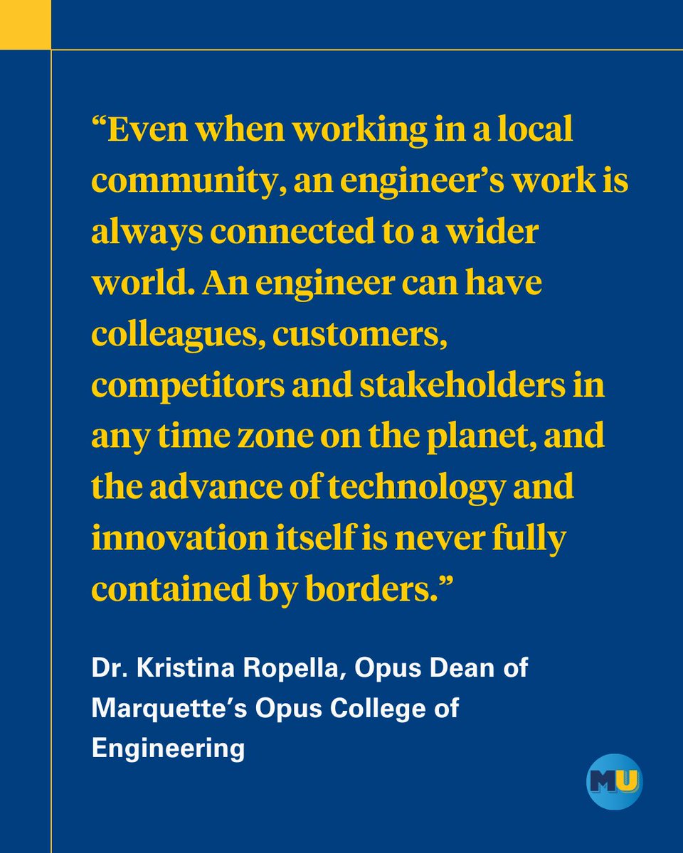 MarquetteU's tweet photo. 🌏 Connecting engineers to the world they serve, Marquette’s new Global Engineering program took students to Italy and Germany, immersing them in a new cultural and industrial landscape.

Read more: https://t.co/VcSQ1BZwH4 https://t.co/XQoAbFLk9y