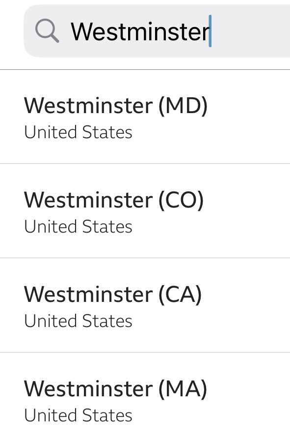 BBC weather app!!

Next time I search London will it default to Ontario??