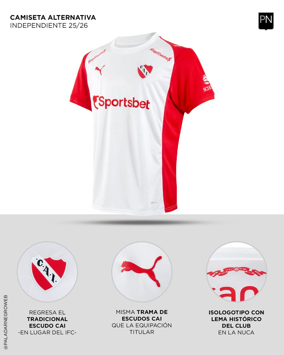 ⚪️🔴 La nueva camiseta alternativa de Independiente x <a href="/PUMAArgentina/">PUMA Argentina</a>, en detalle.

¿Qué te parece?