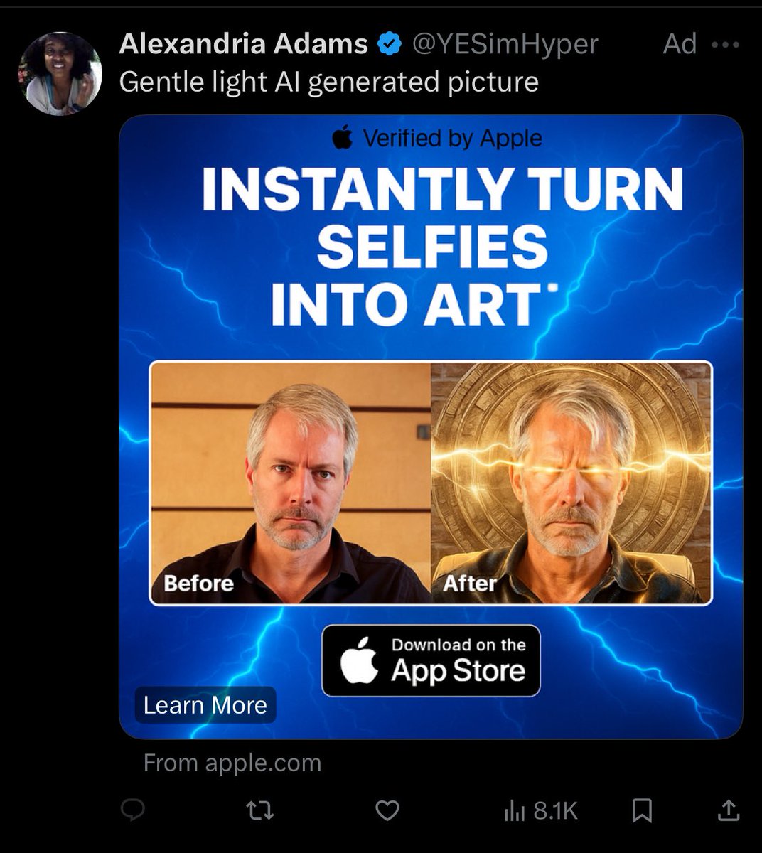 This x ad is giving me some kind of signal I’m not quite sure what it is